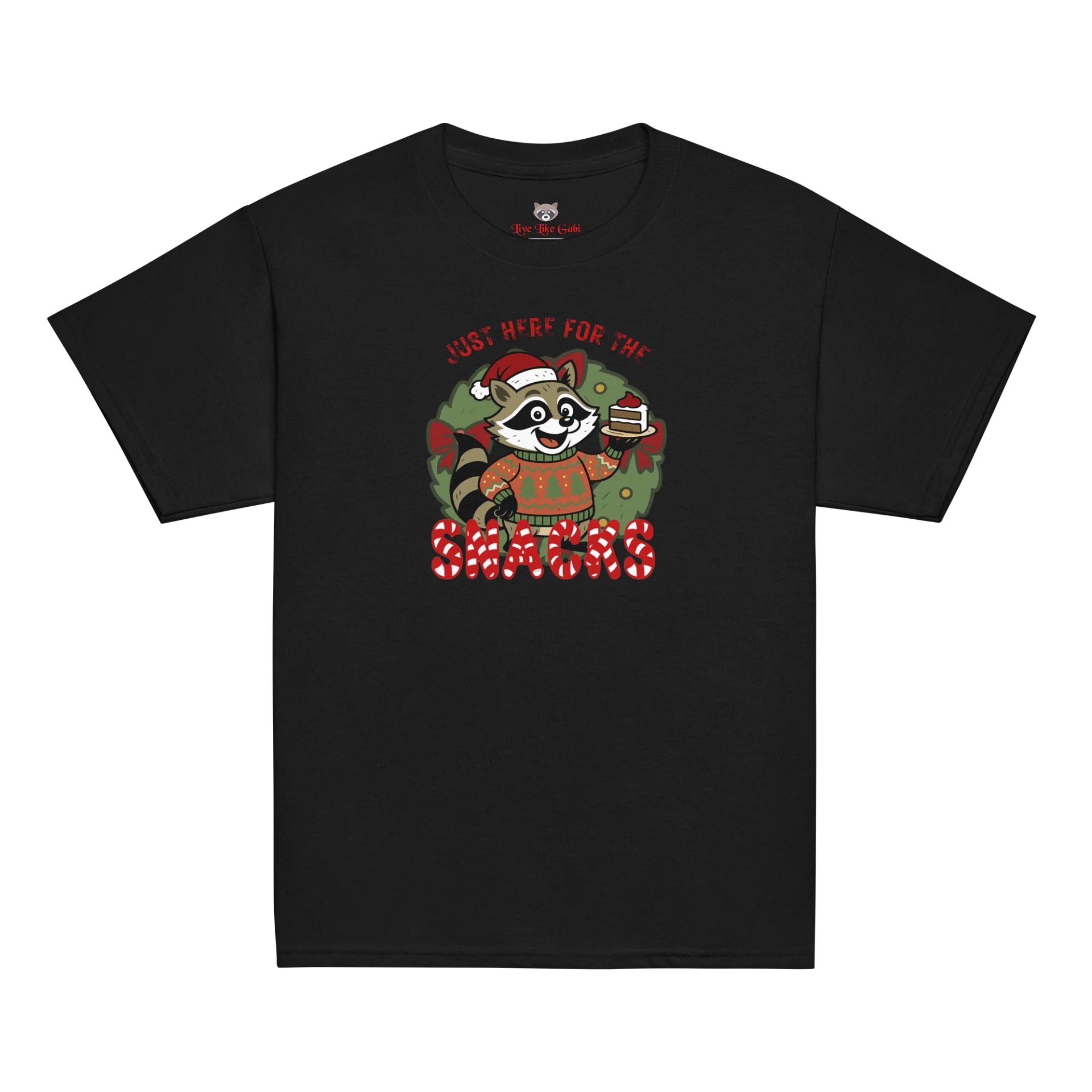 Here for the Snacks Raccoon Youth Tee product image (2)