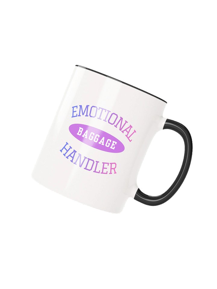 Emotional Baggage Handler Mug | Varsity Style Pink Lavender Coffee Mug product image (2)