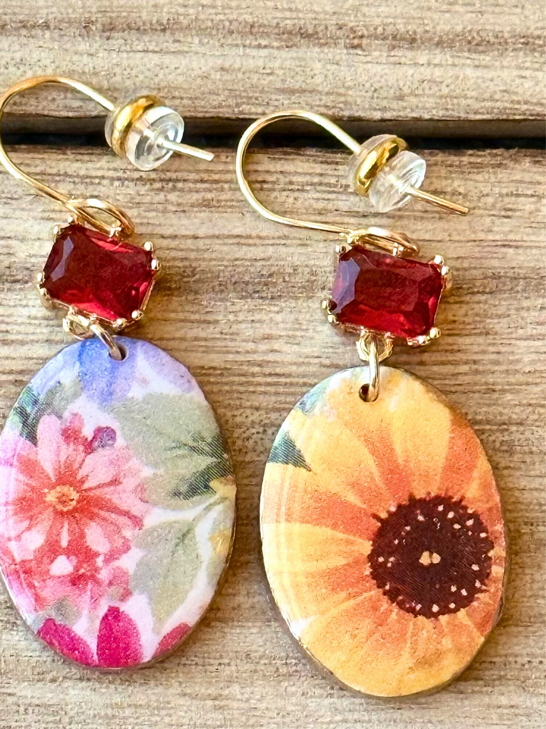 Floral Garden Drop Earrings – Handmade Clay Statement Dangles product image (5)