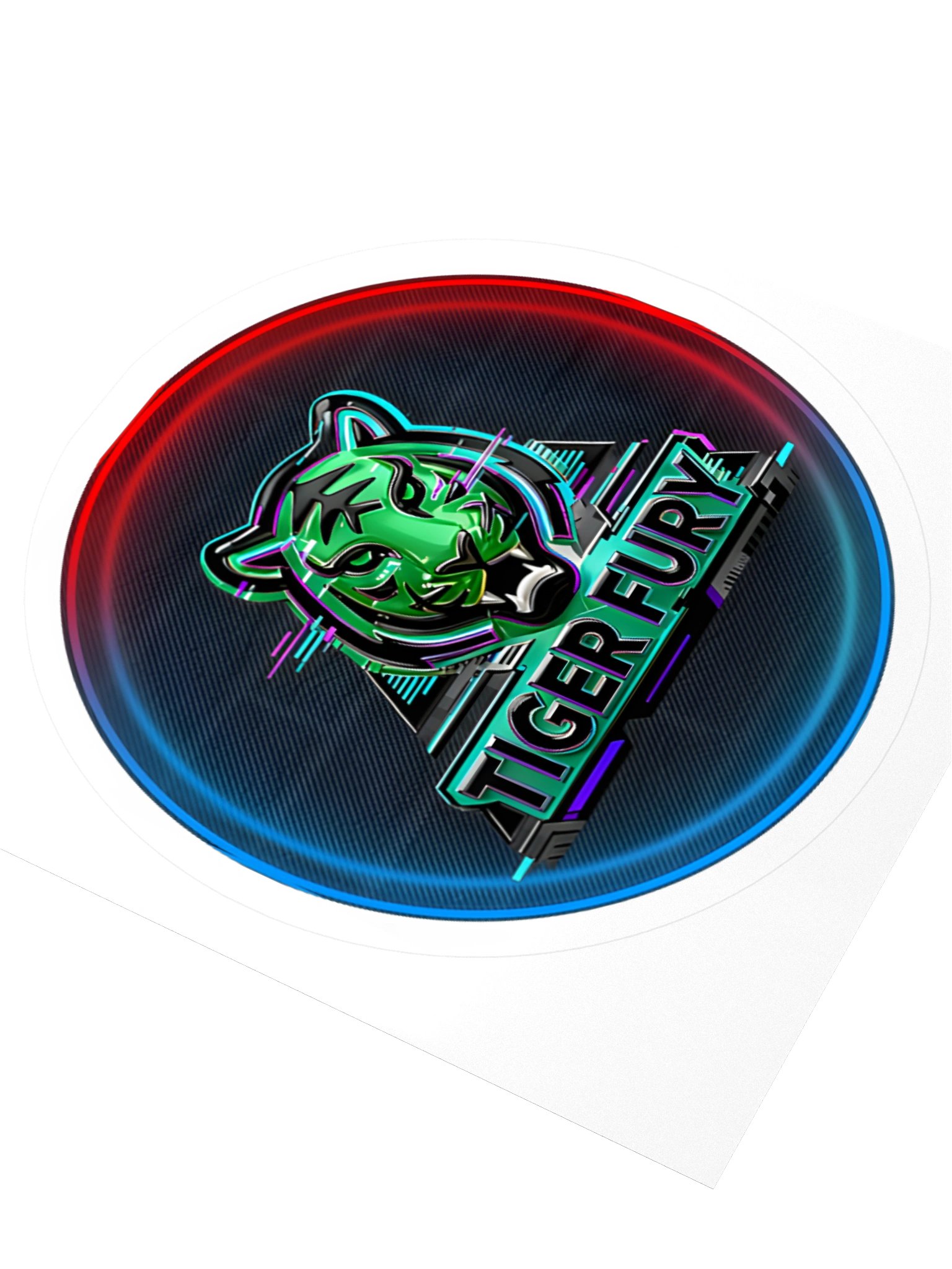 Tiger Fury Neon Logo Kiss Cut Sticker product image (8)