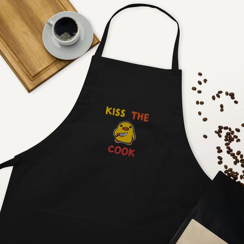 Embroidered Stabby Duck Kiss the Cook Apron product image (1)