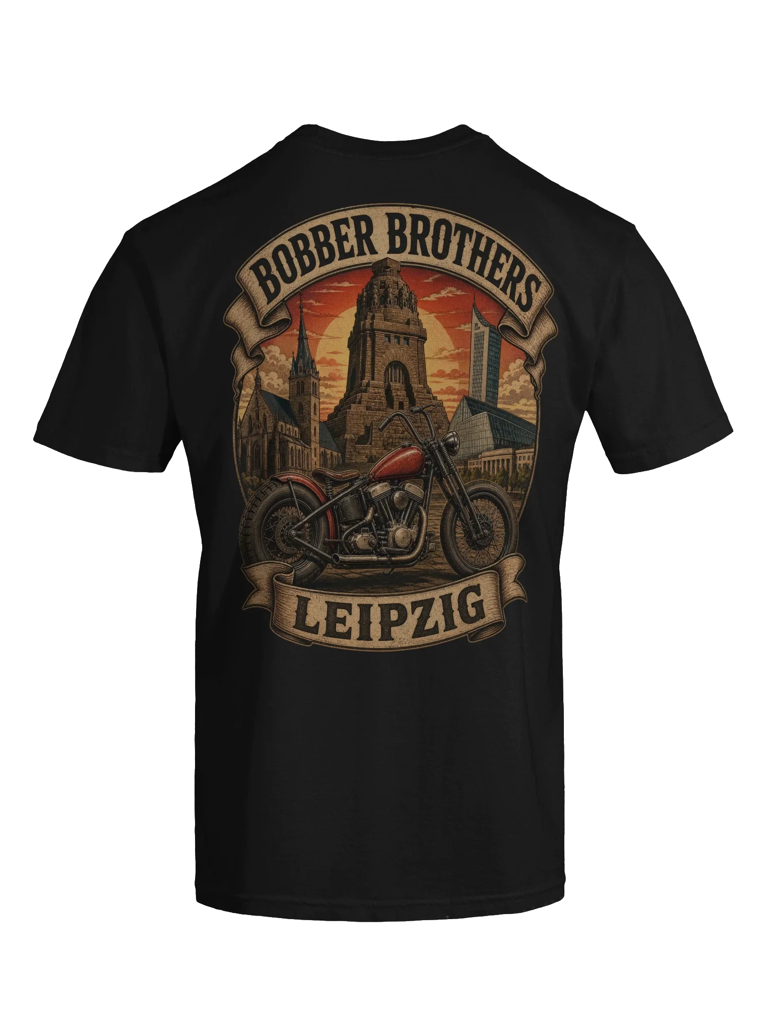 Leipzig motorcycle t-shirt design by Bobber Brothers