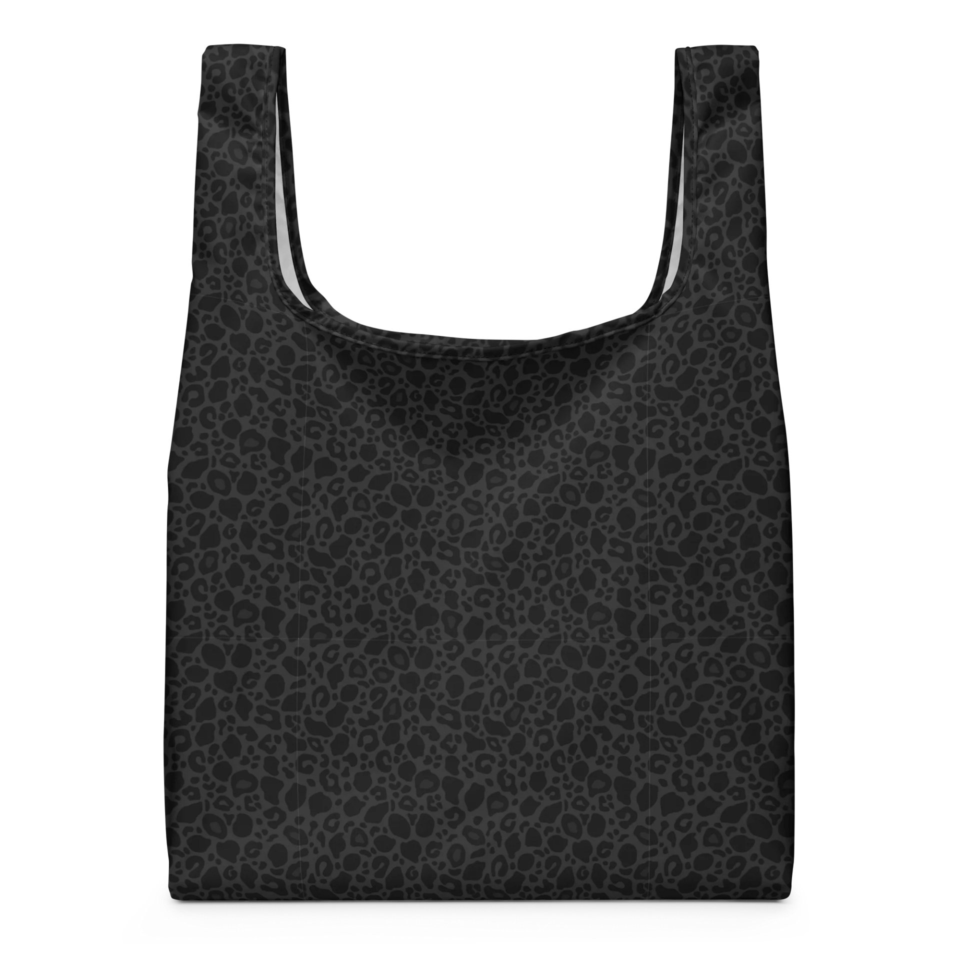 Black Leopard Print All-Over Print Tote Shopping Bag product image (1)