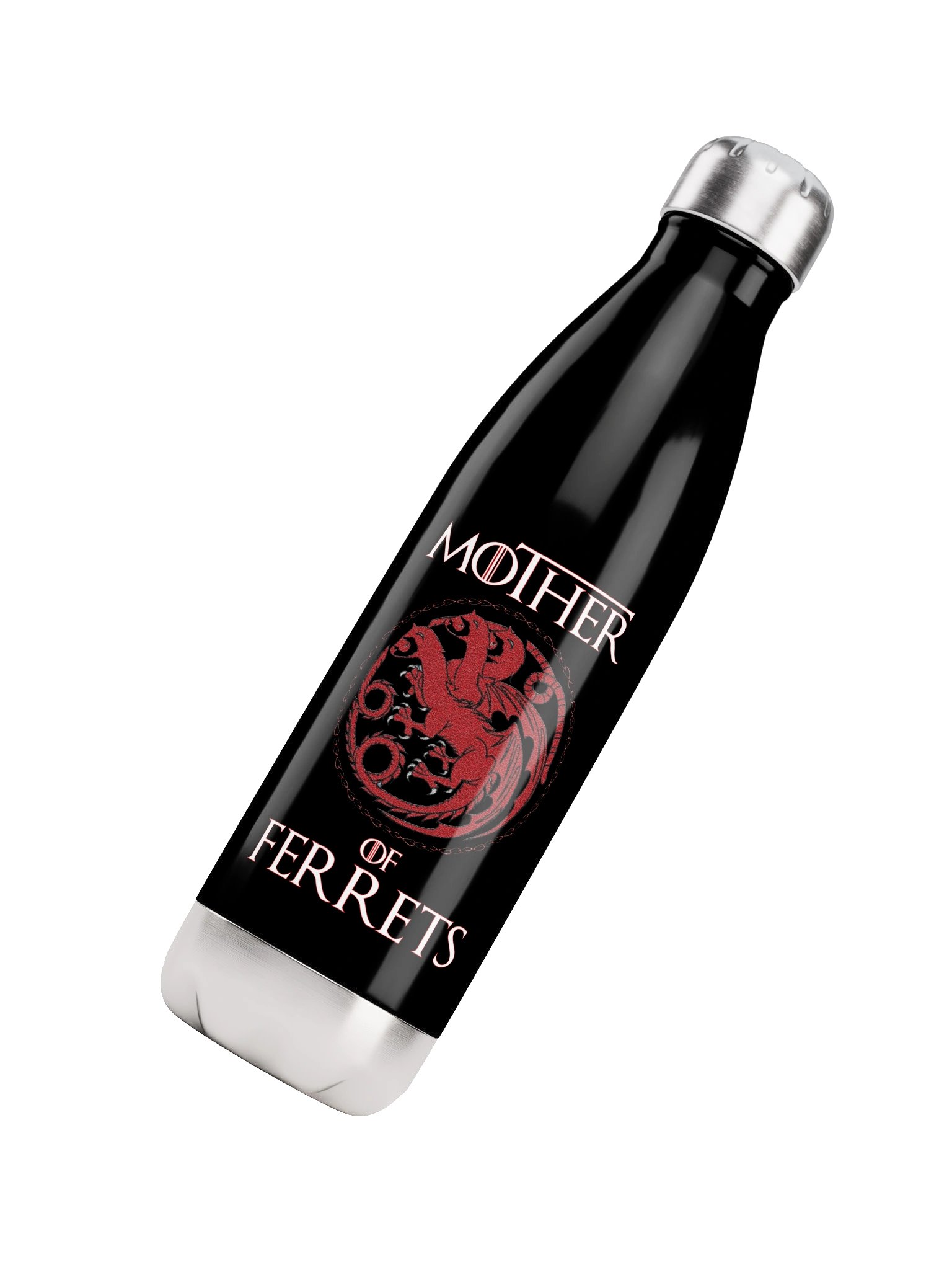 Farm n' Fancy Mother of Ferrets Black Water Bottle | Funny Ferret Mom Gift product image (4)