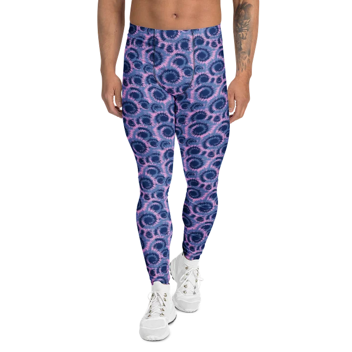 Comfortable Men’s Leggings: Bold Colorful Tie-Dye product image (1)
