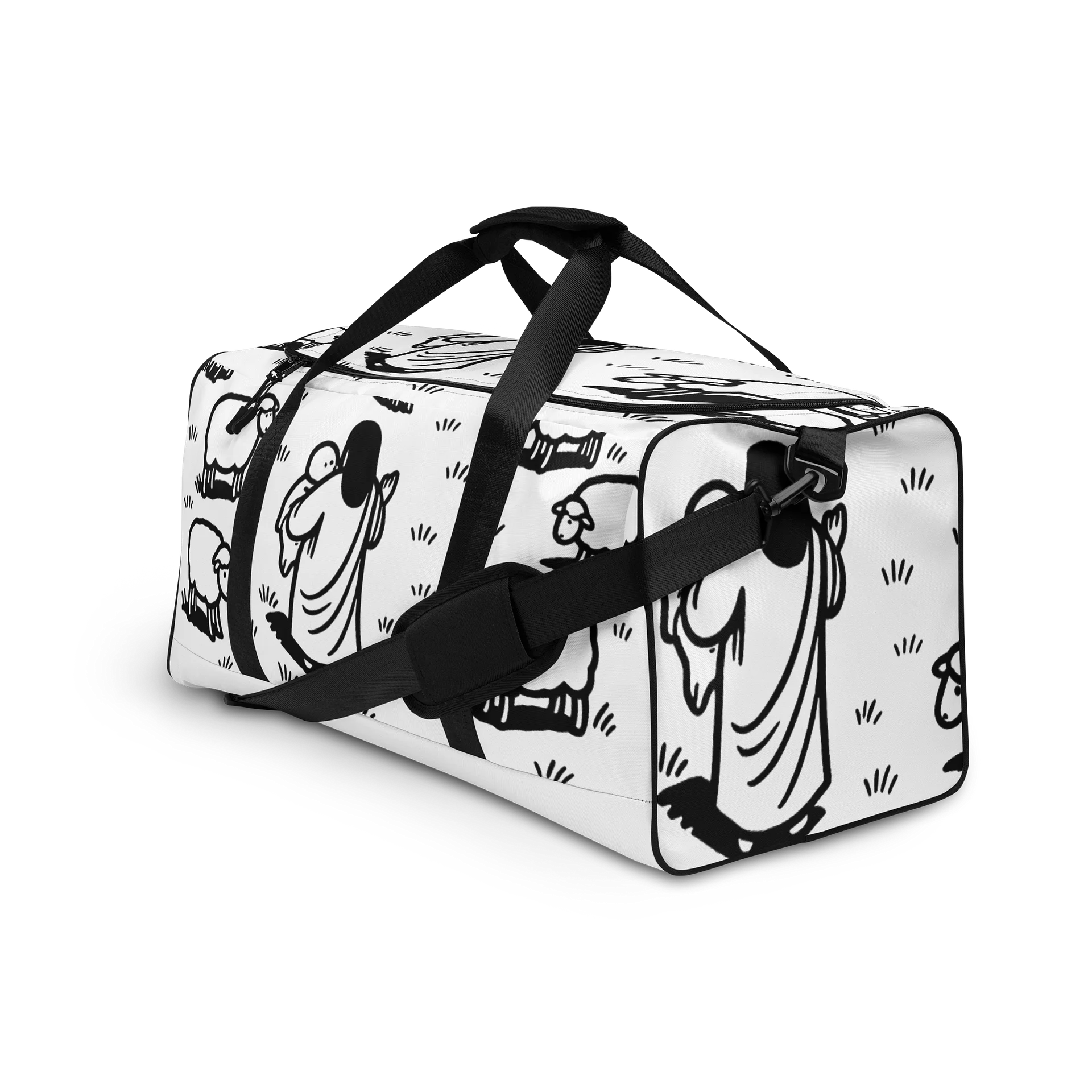 The Good Shepherd Doodle All-Over Print Duffle Bag product image (3)