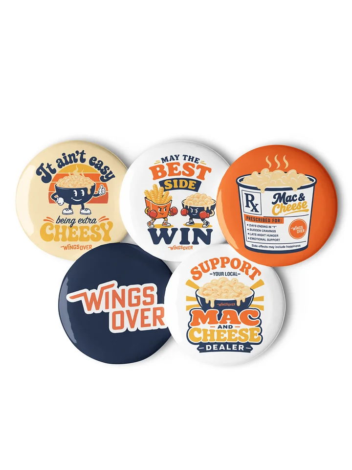 5pc Button Set - Mac and Cheese product image (1)