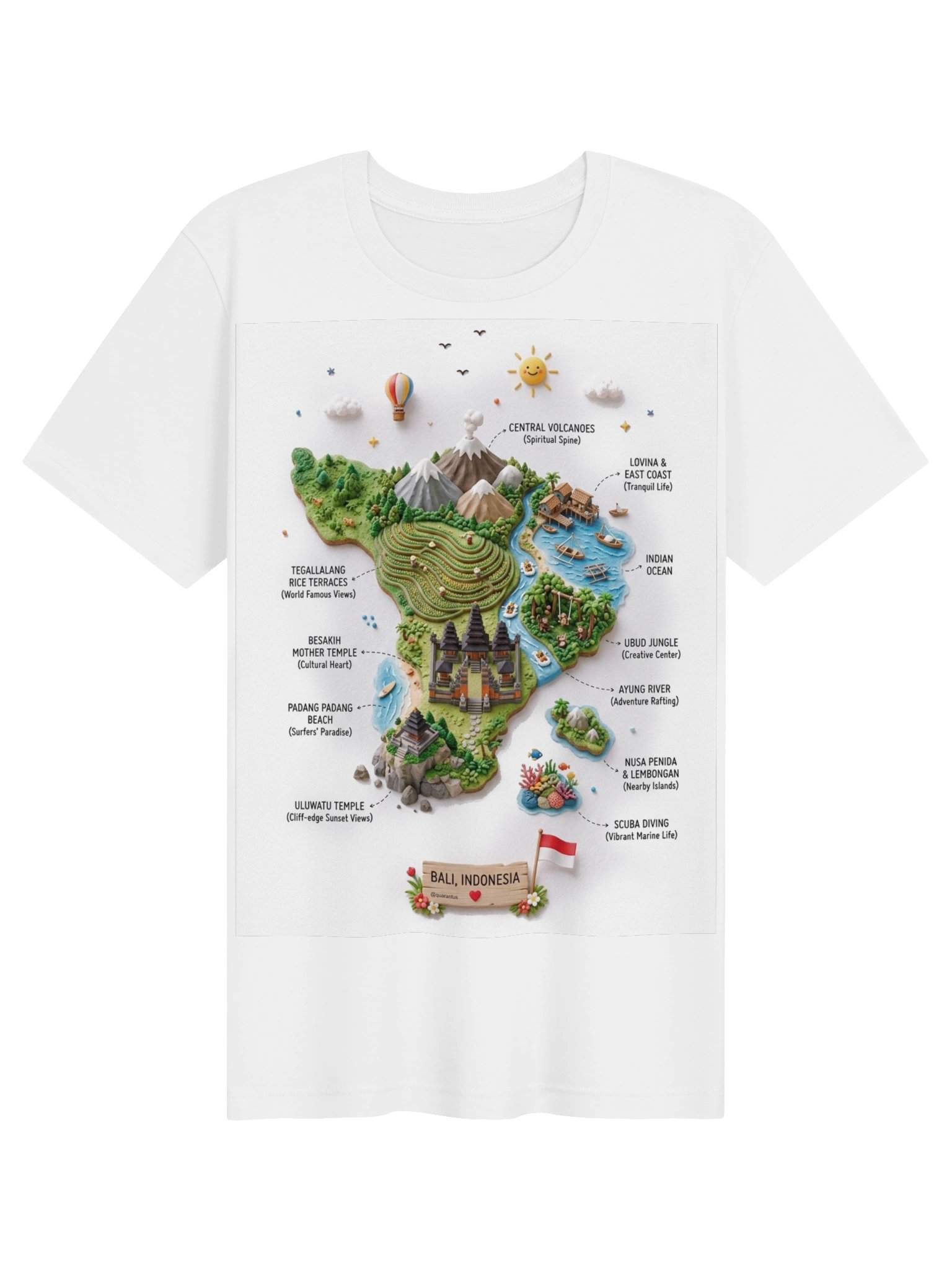 Bali Cute Adventure Map Tee product image (1)