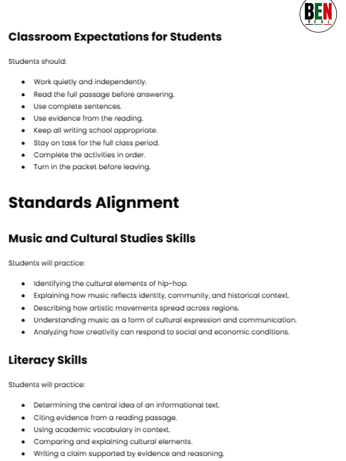 Black History 365 Sub Plan: The Global Roots of Hip Hop| Middle School Music| 60-Minute Lesson product image (4)