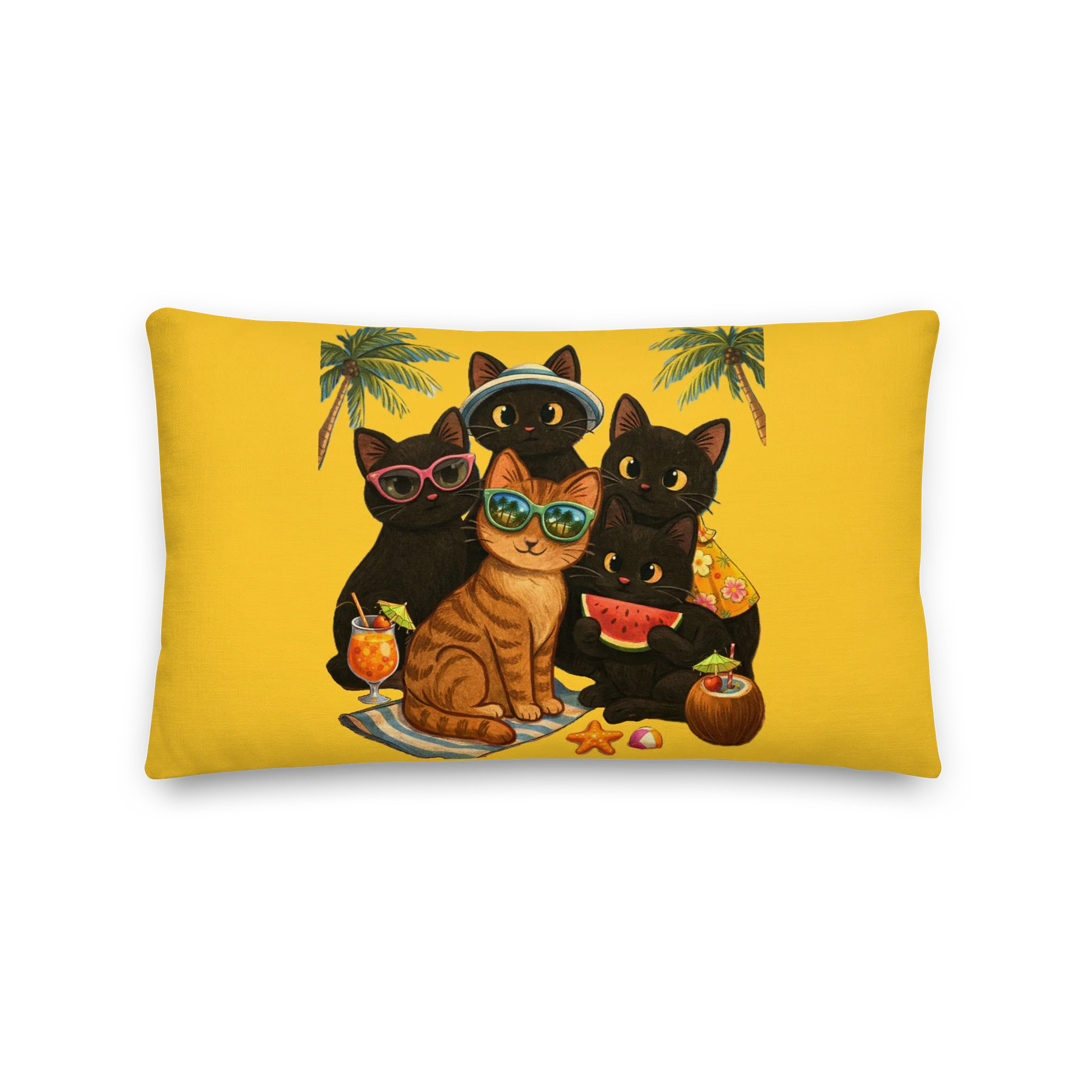 cat brigade summer Premium Pillow product image (1)