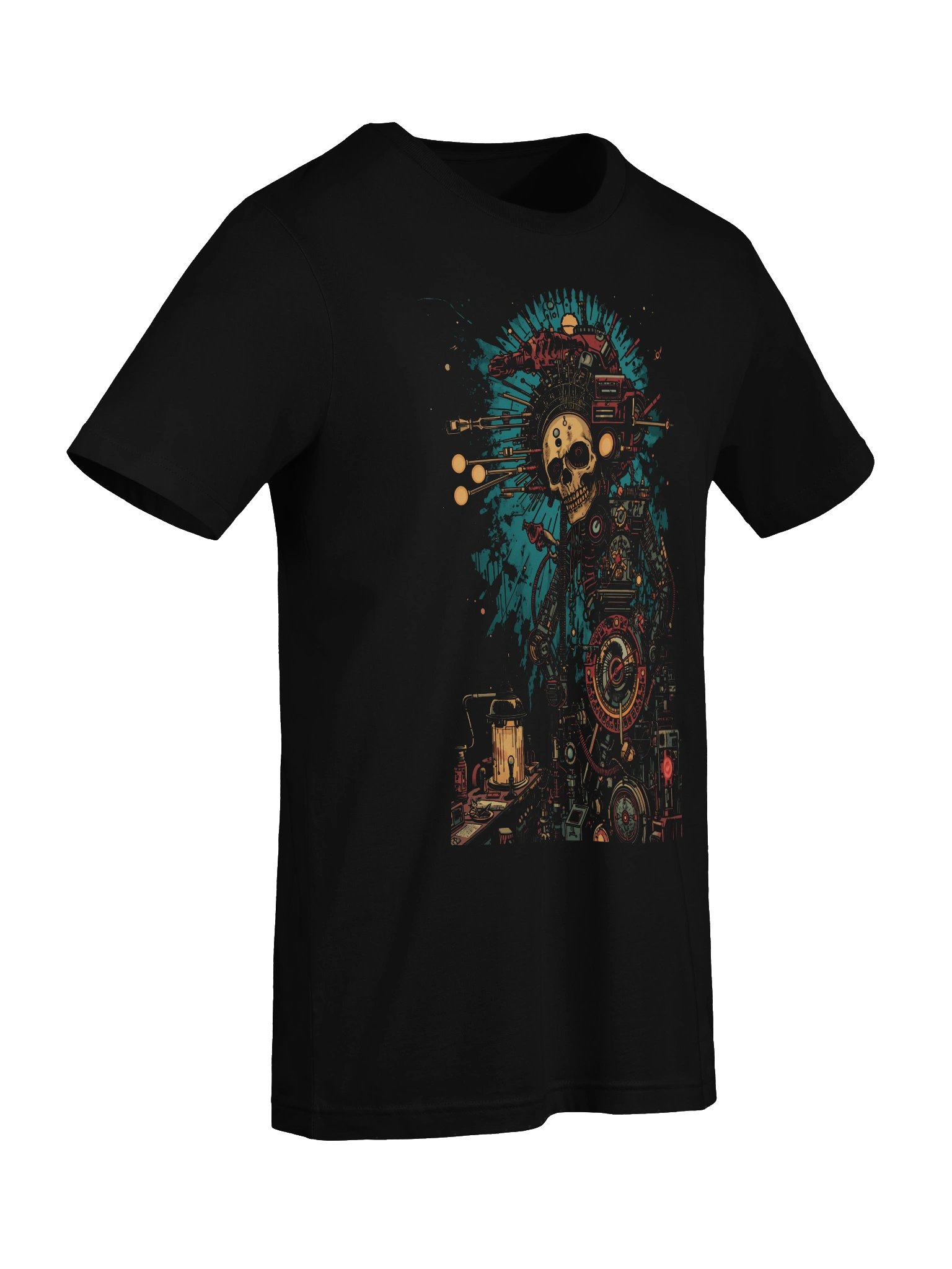 Retro-Futurist Skull Mechanic Lightweight T-Shirt product image (2)