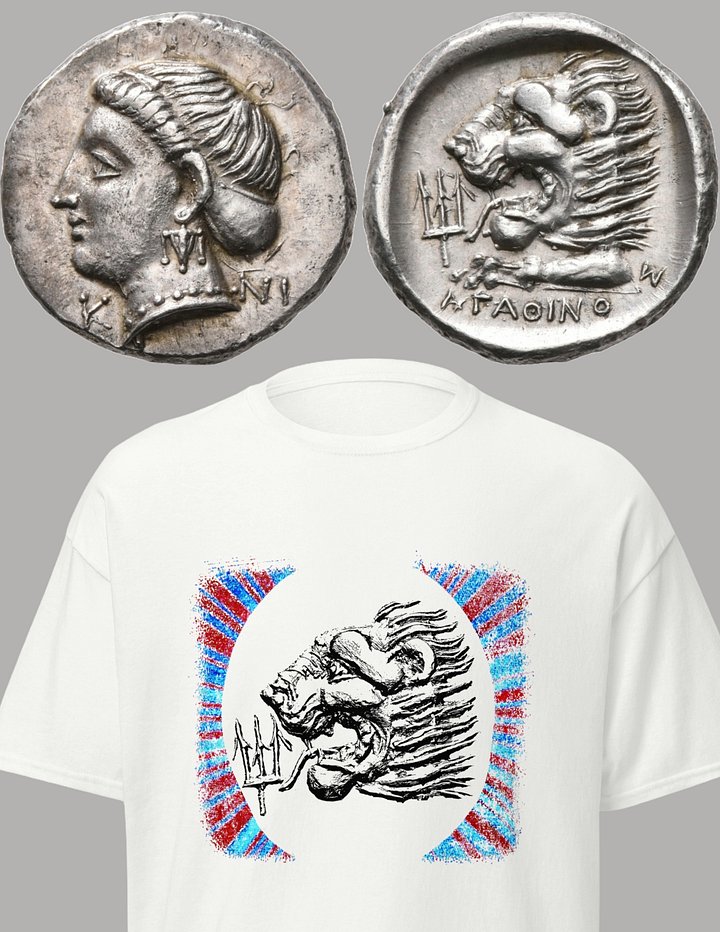 Roaring Lion and Trident Ancient Greek Art 2nd Century BC, T-Shirt product image (2)