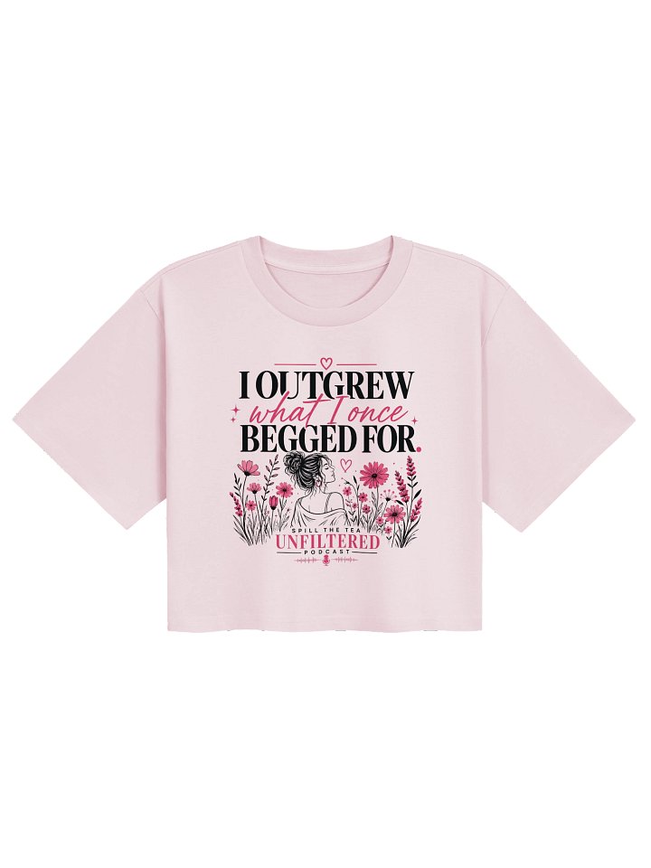 I Outgrew Pink Floral Crop Tee product image (1)
