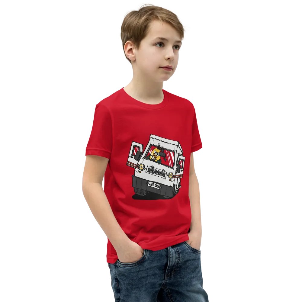 Wheelie Yellow Driving Youth T (front and back print!) product image (38)