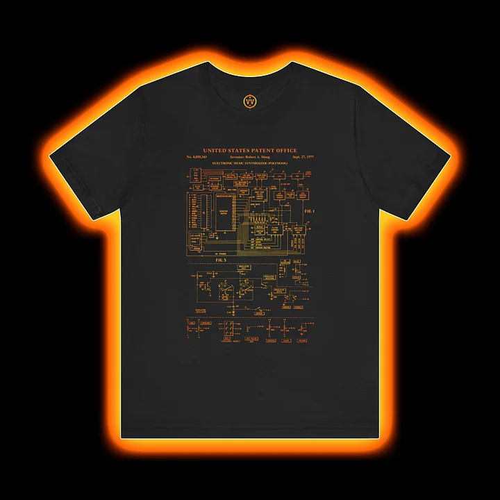 Polymoog T-Shirt - Moog Synth Patent 1977 (Vintage Analog Synthesizer) product image (1)