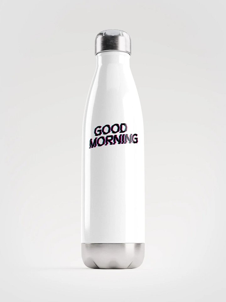 Good Morning White Stainless Steel Water Bottle product image (1)