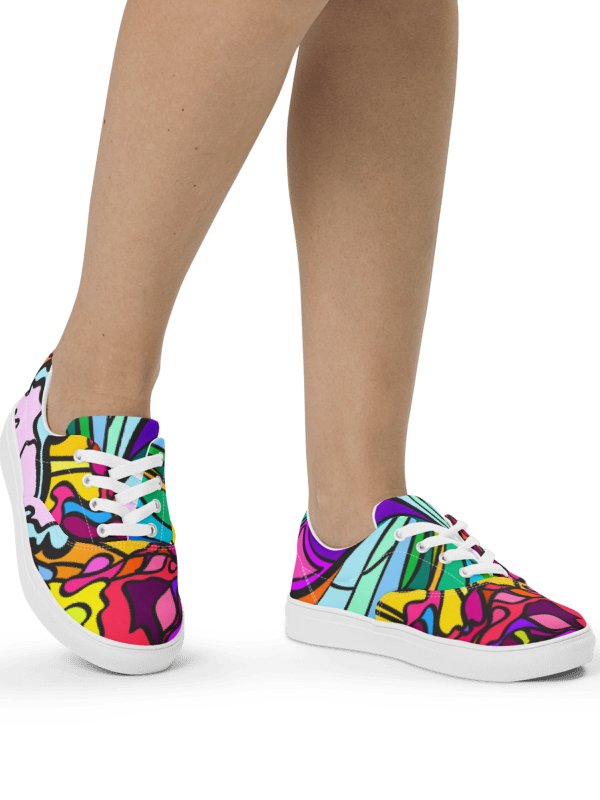 Vibrant Swirl Women's Canvas Shoes - Wave at Sunset product image (8)