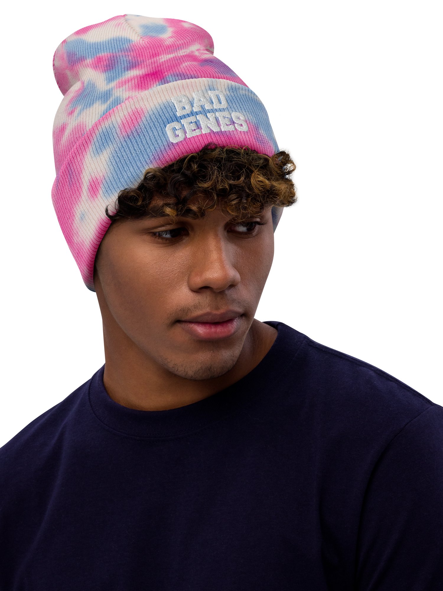 Bad Genes tie dye beanie product image (1)