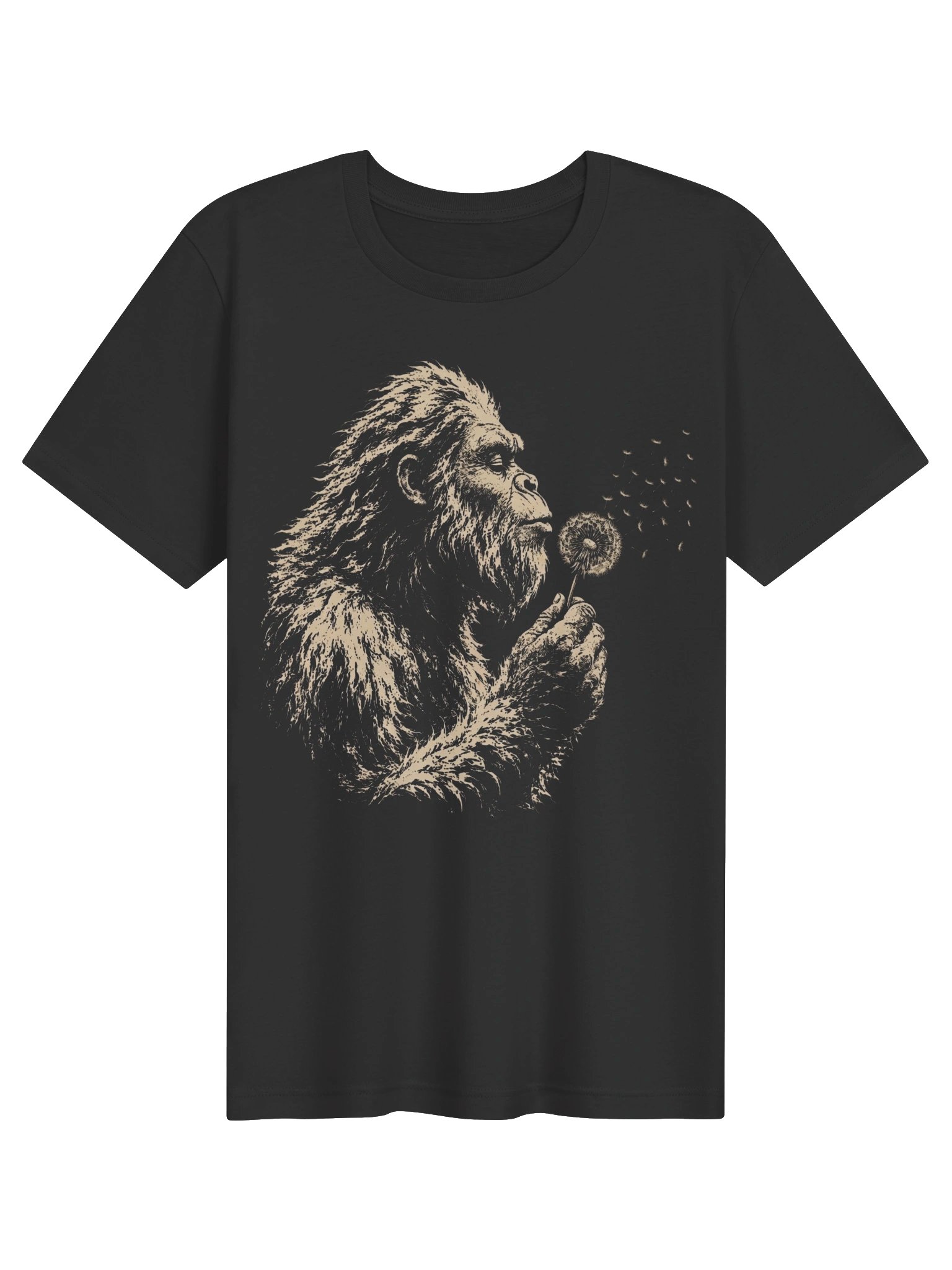 Bigfoot Dandelion T-Shirt, Vintage Sasquatch Nature Graphic Tee, Cryptid Shirt product image (9)