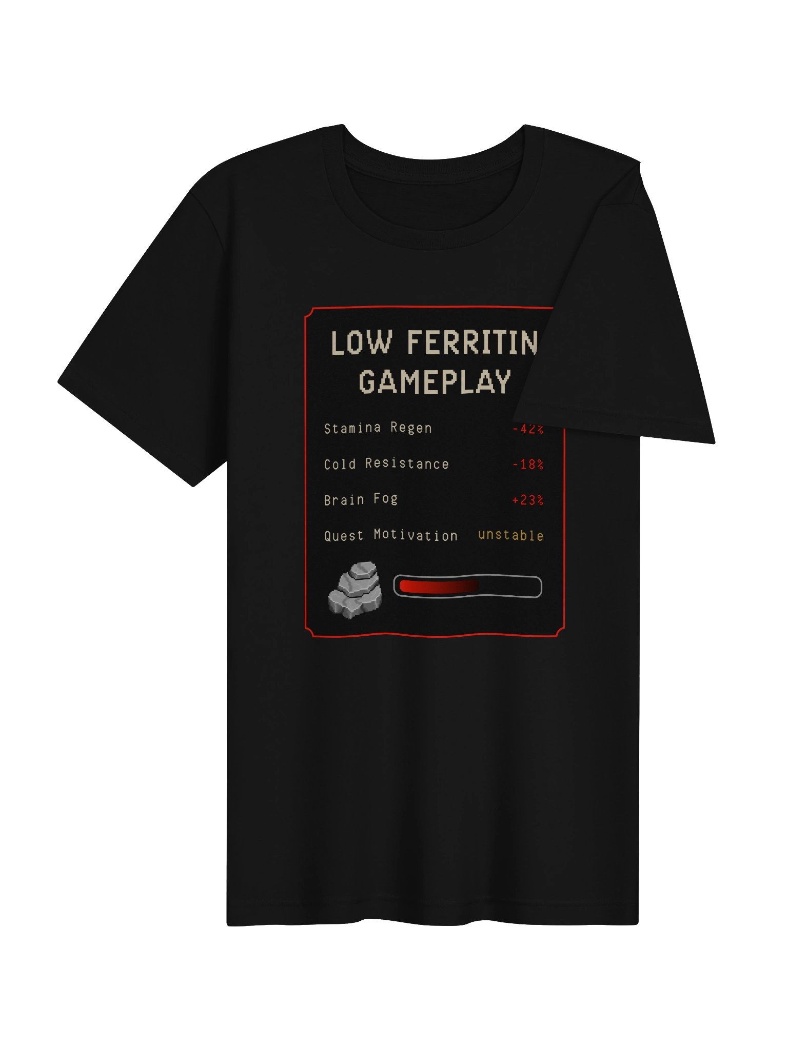 Low Ferritin Gameplay Shirt | Iron Deficiency & Chronic Fatigue Humor Tee product image (4)