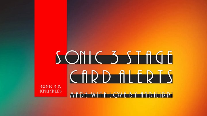 Sonic 3 Stage Card Alerts product image (1)