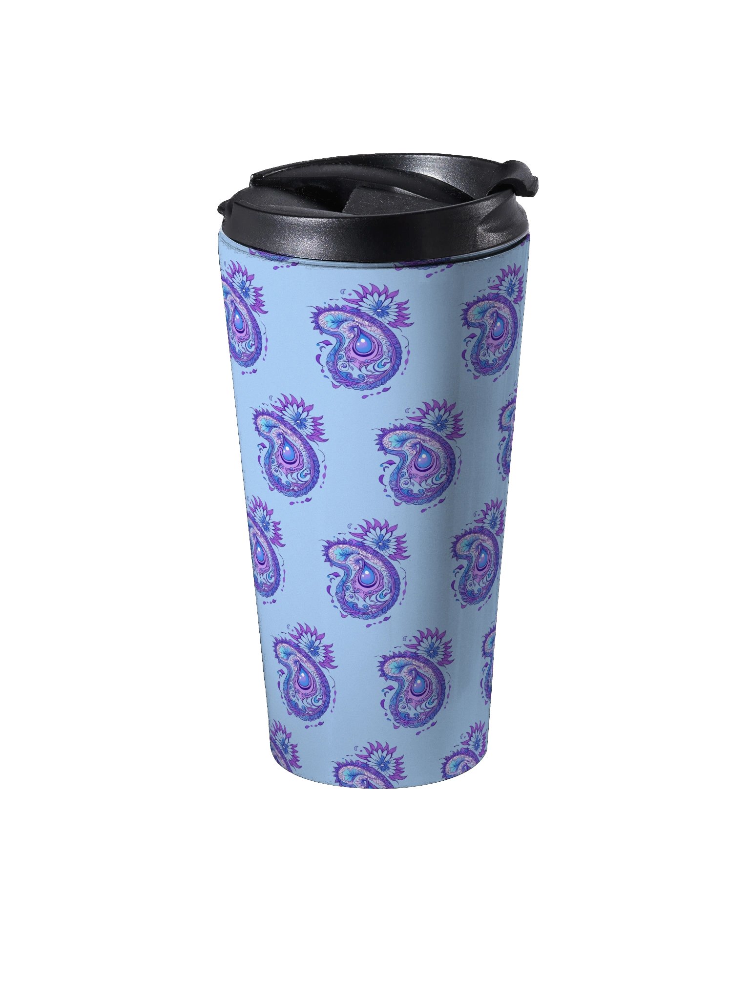 Indigo Paisley Flower - Stainless Steel Travel Mug product image (3)