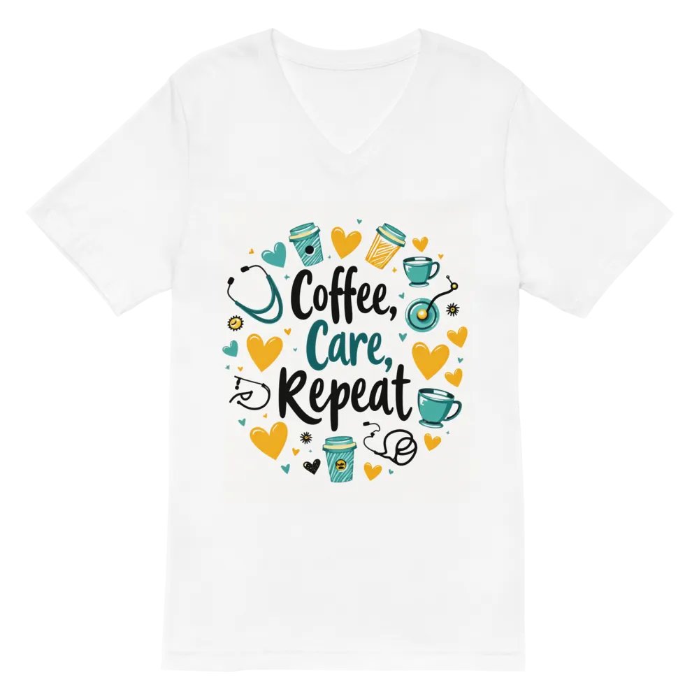 Care & Caffeine V-Neck Tee product image (2)