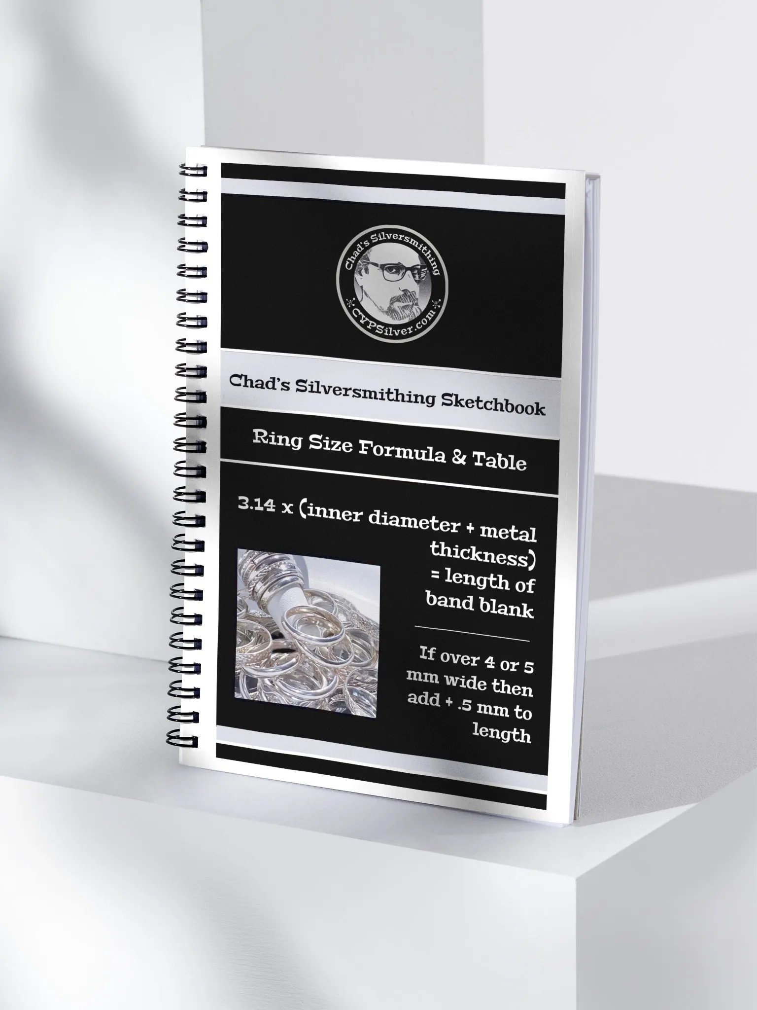 Silversmithing Sketchbook (blank) with Ring Size Formula product image (4)