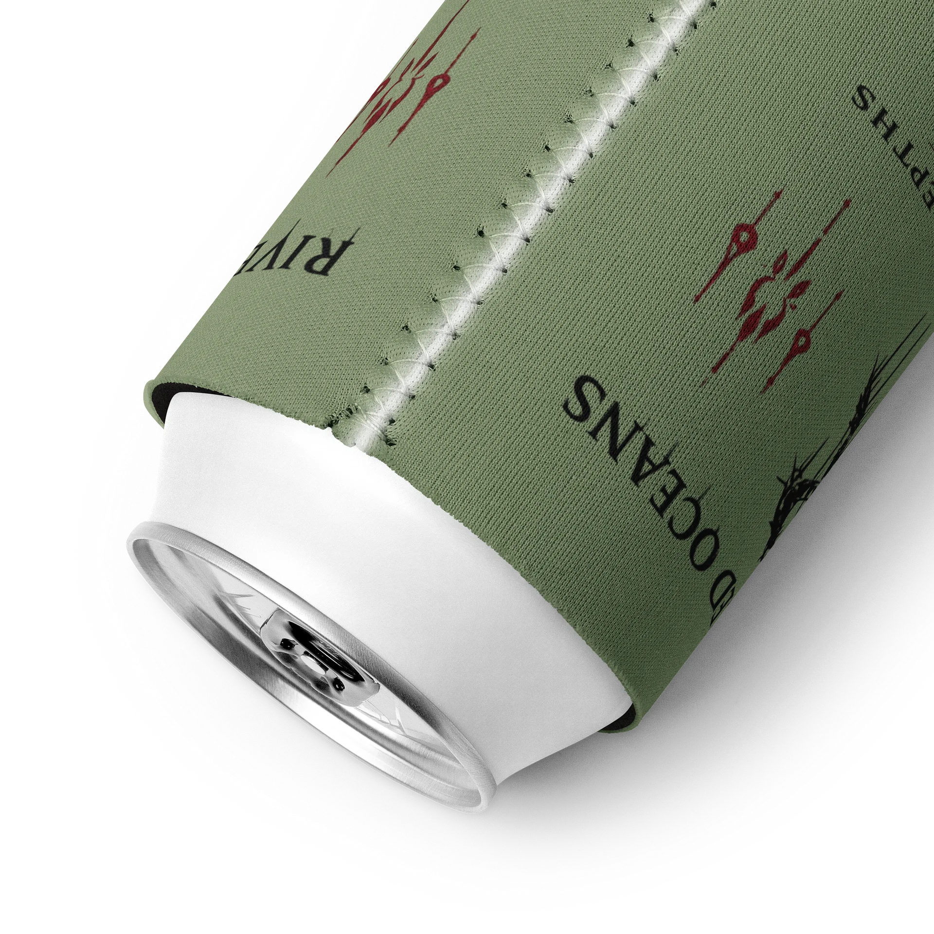 RIVERS BLEED OCEANS Coozie — Est.-Military Green product image (9)