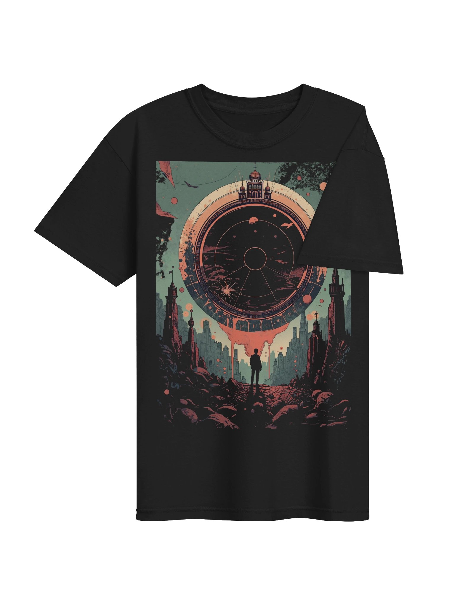 Cosmic Portal Cityscape Heavyweight T-Shirt product image (7)