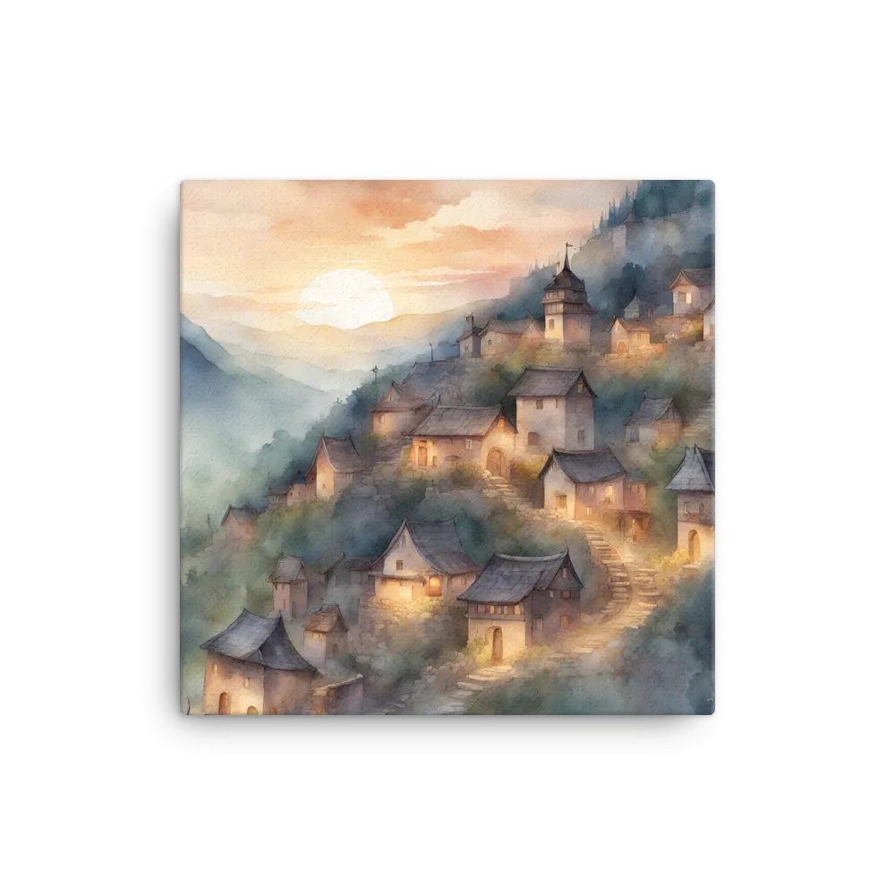 Hillside Village Scene Watercolour product image (2)