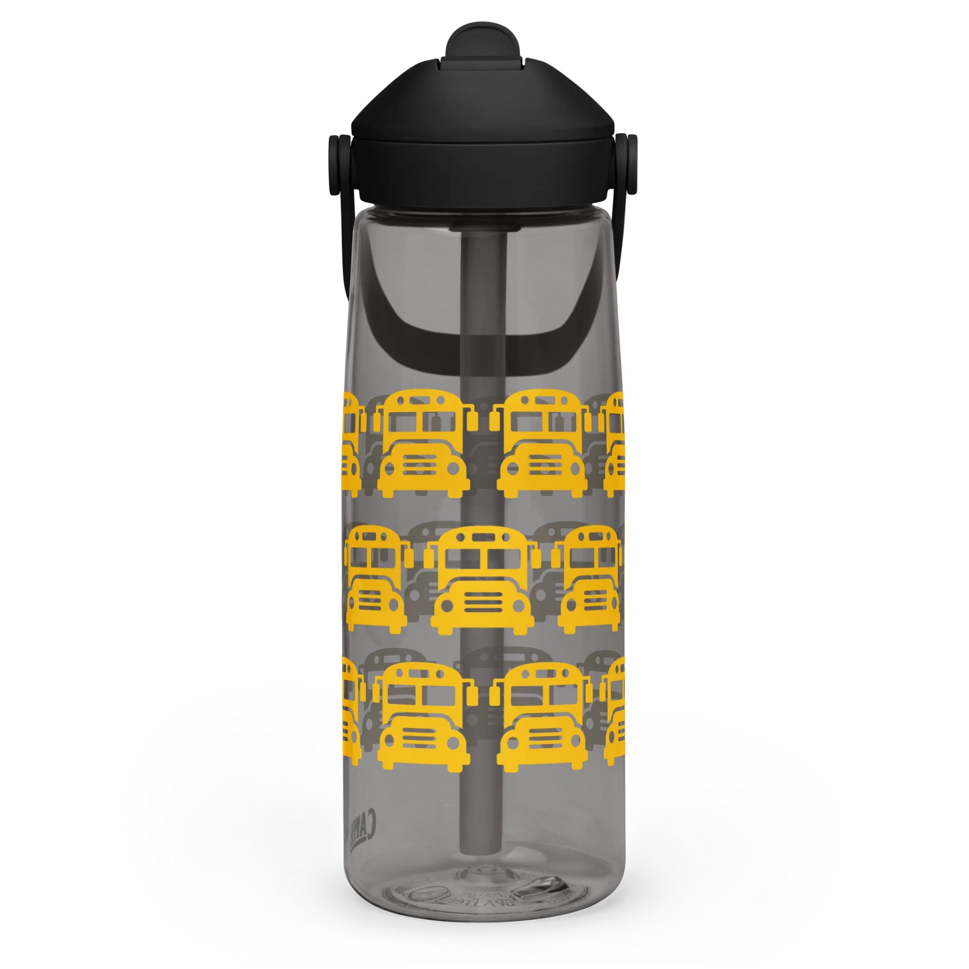 Bus Pattern Yellow Flip Straw Water Bottle product image (14)