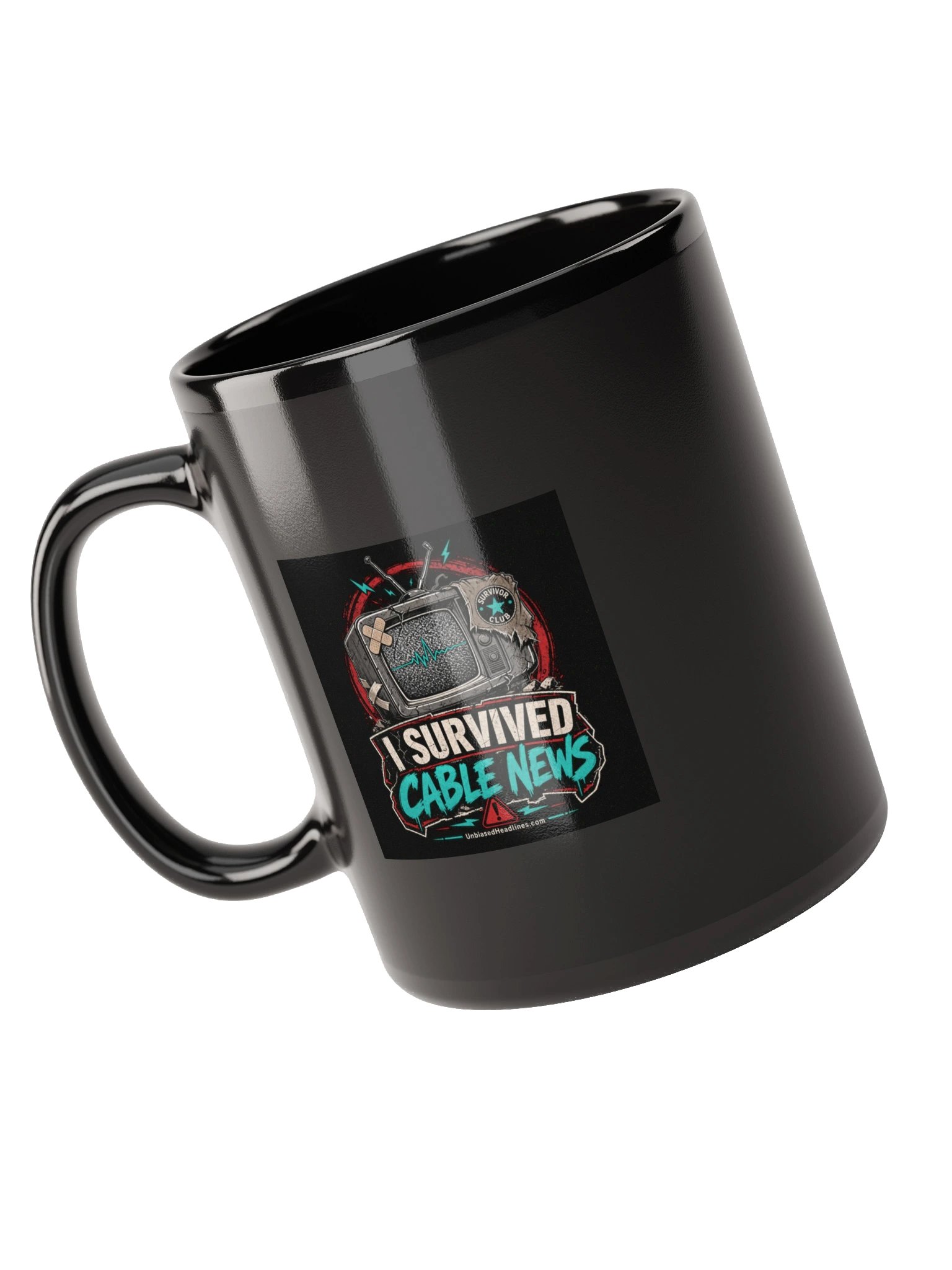 I Survived Cable News Black Mug product image (11)