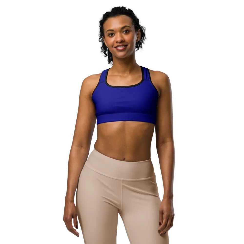 Plain Color Navy Blue Sports Bra product image (3)