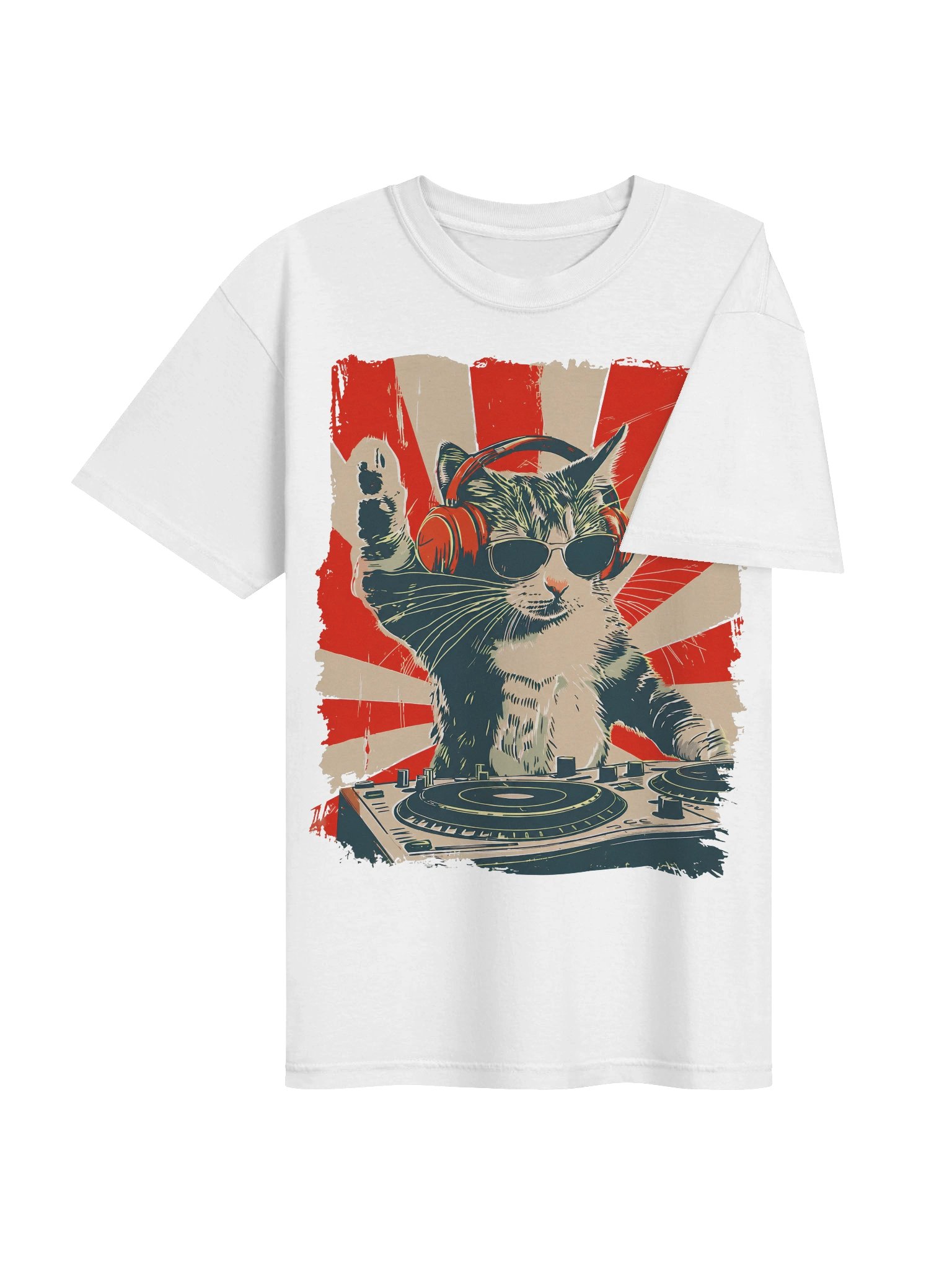 Music Cat Shirt, Comfort Colors DJ Cat Graphic Tee, Funny Cat Lover T-Shirt, Retro Graphic Tee, Unisex product image (69)
