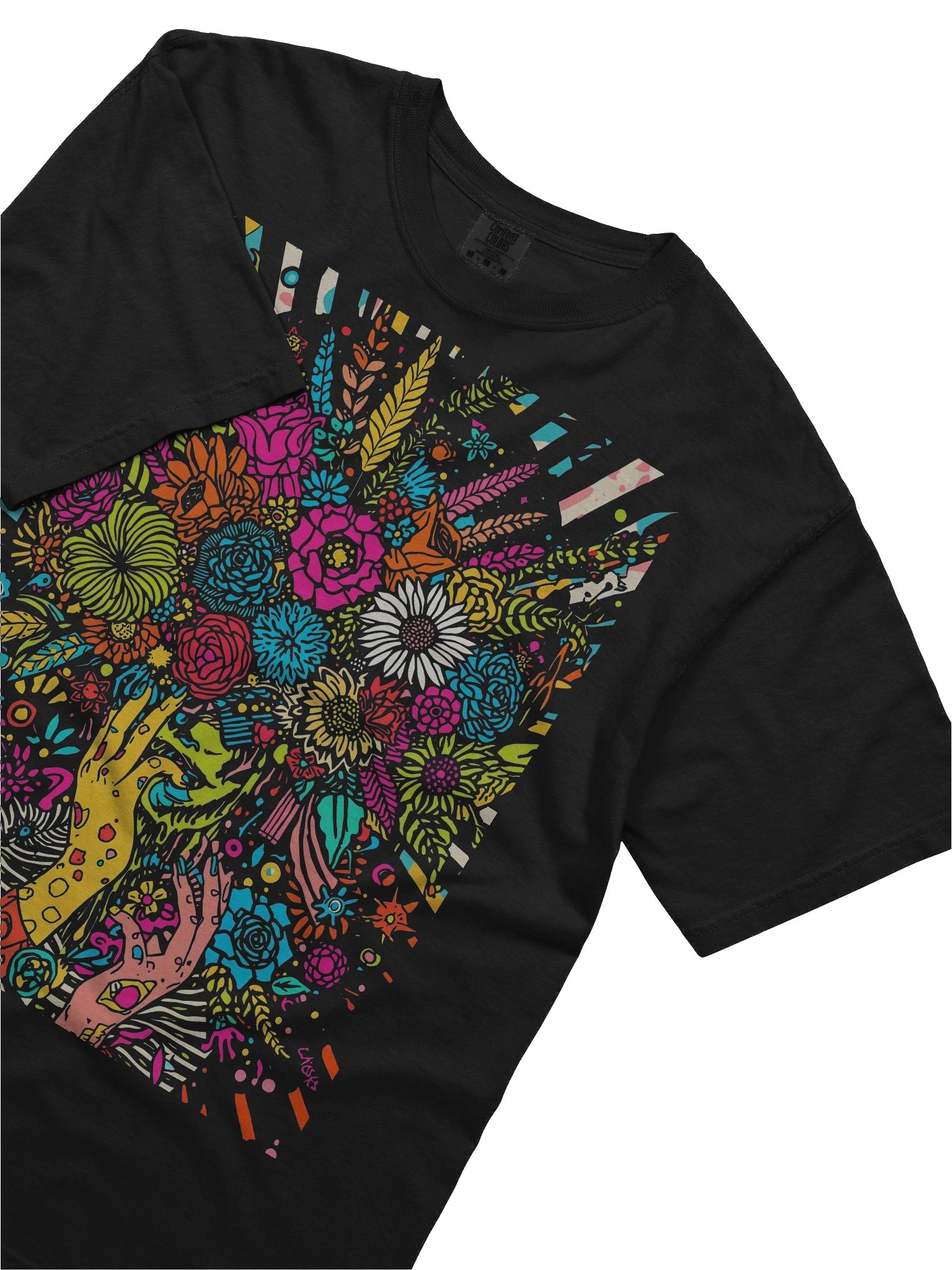 Neon Bouquet Hands Heavyweight Tee product image (2)