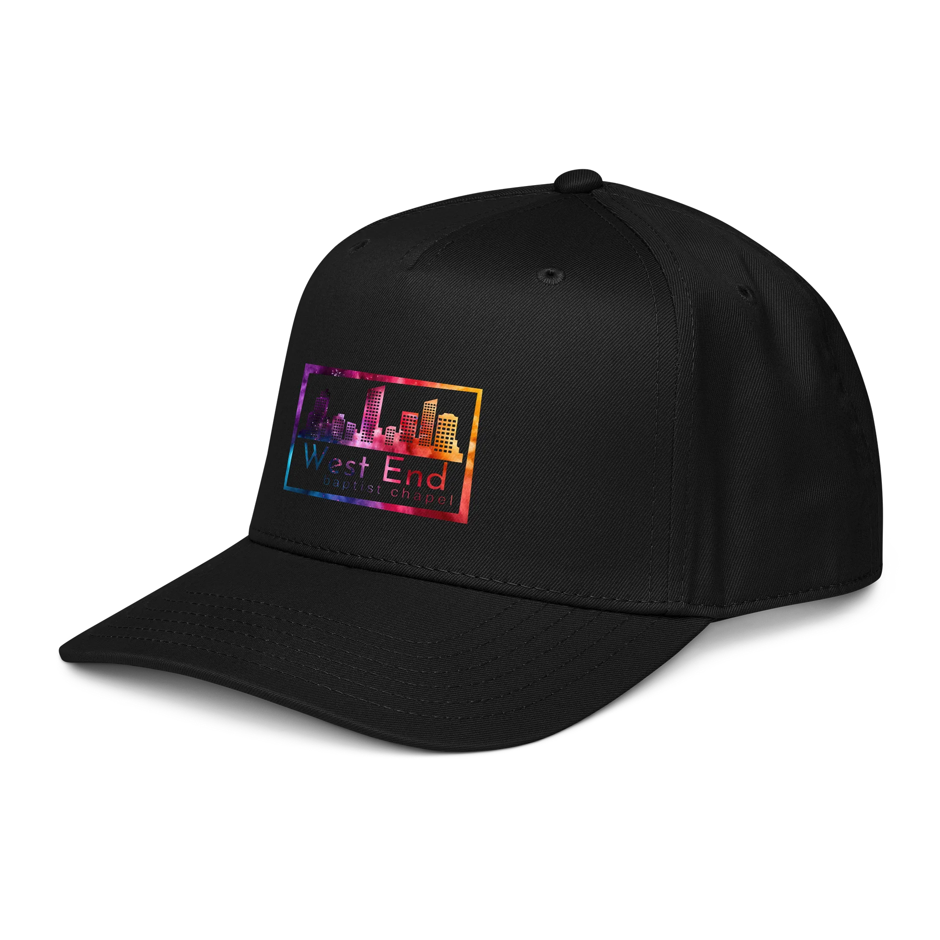 Black Baseball Cap with Color Splash Logo product image (3)