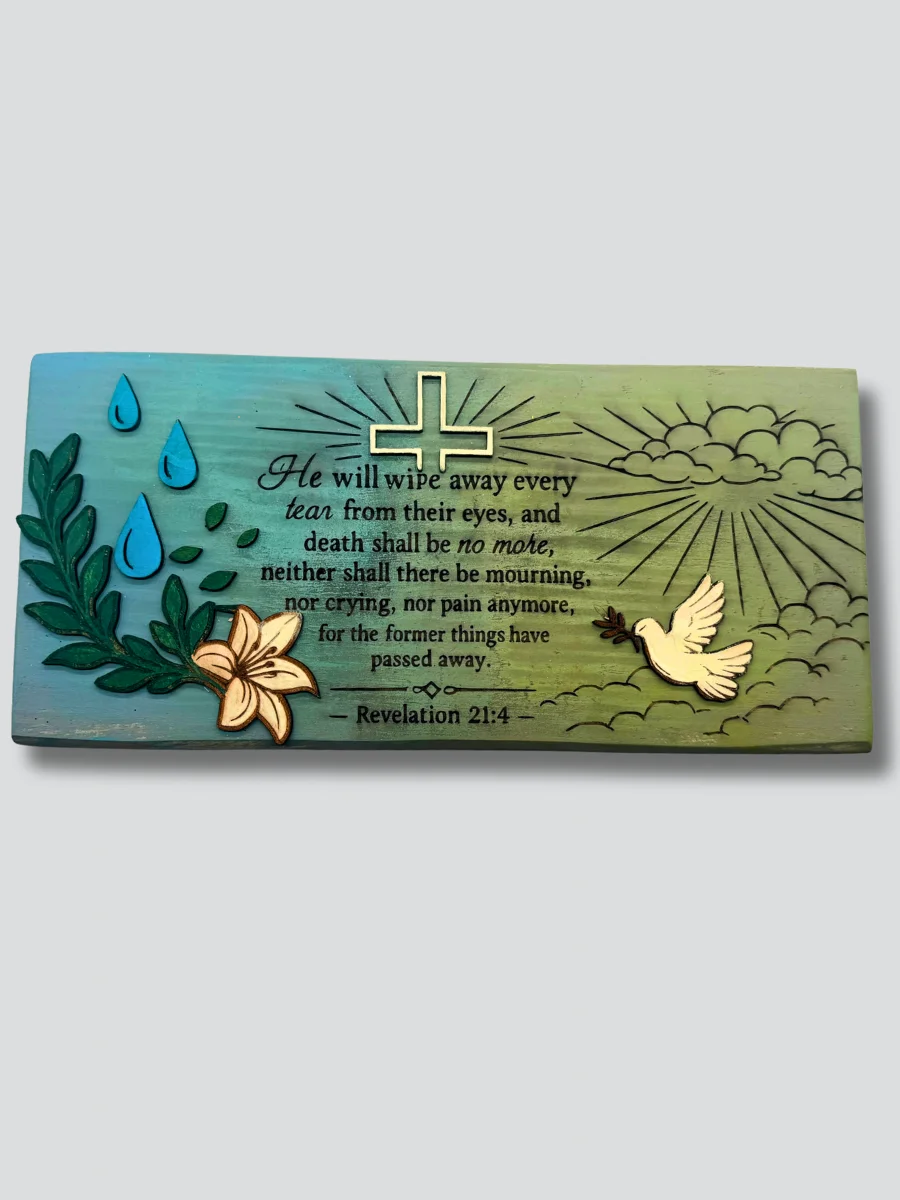 Christian-Faith Wood Sign - Revelation 21:4 product image (1)
