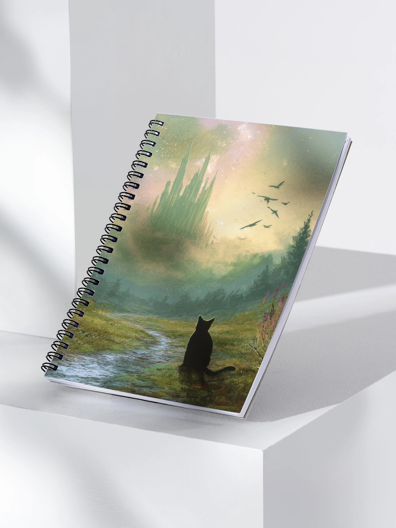 Once-Upon-a Time Mystical Cat Castle Spiral Notebook product image (3)