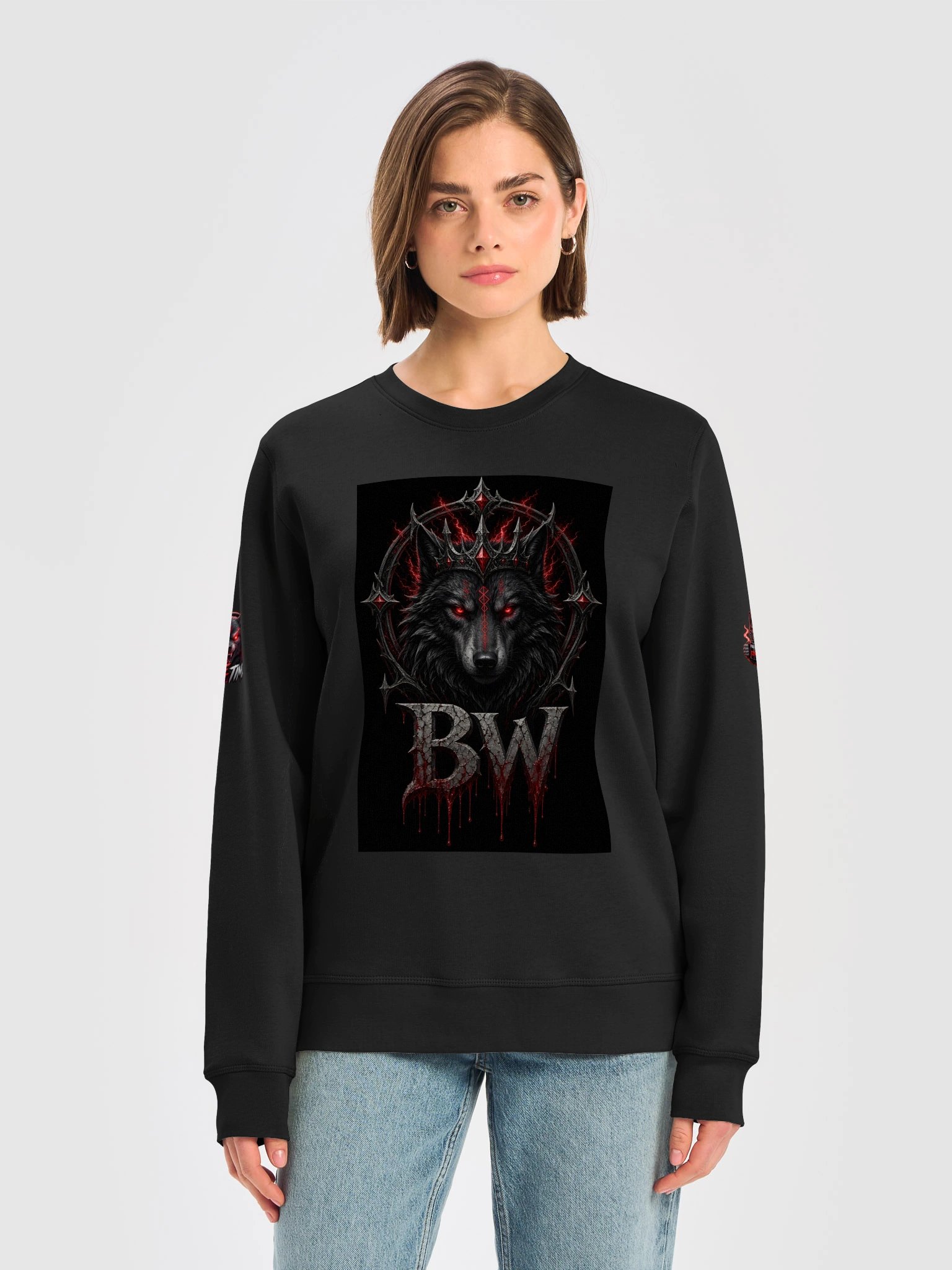 Infernal Wolf BW Sweatshirt product image (22)