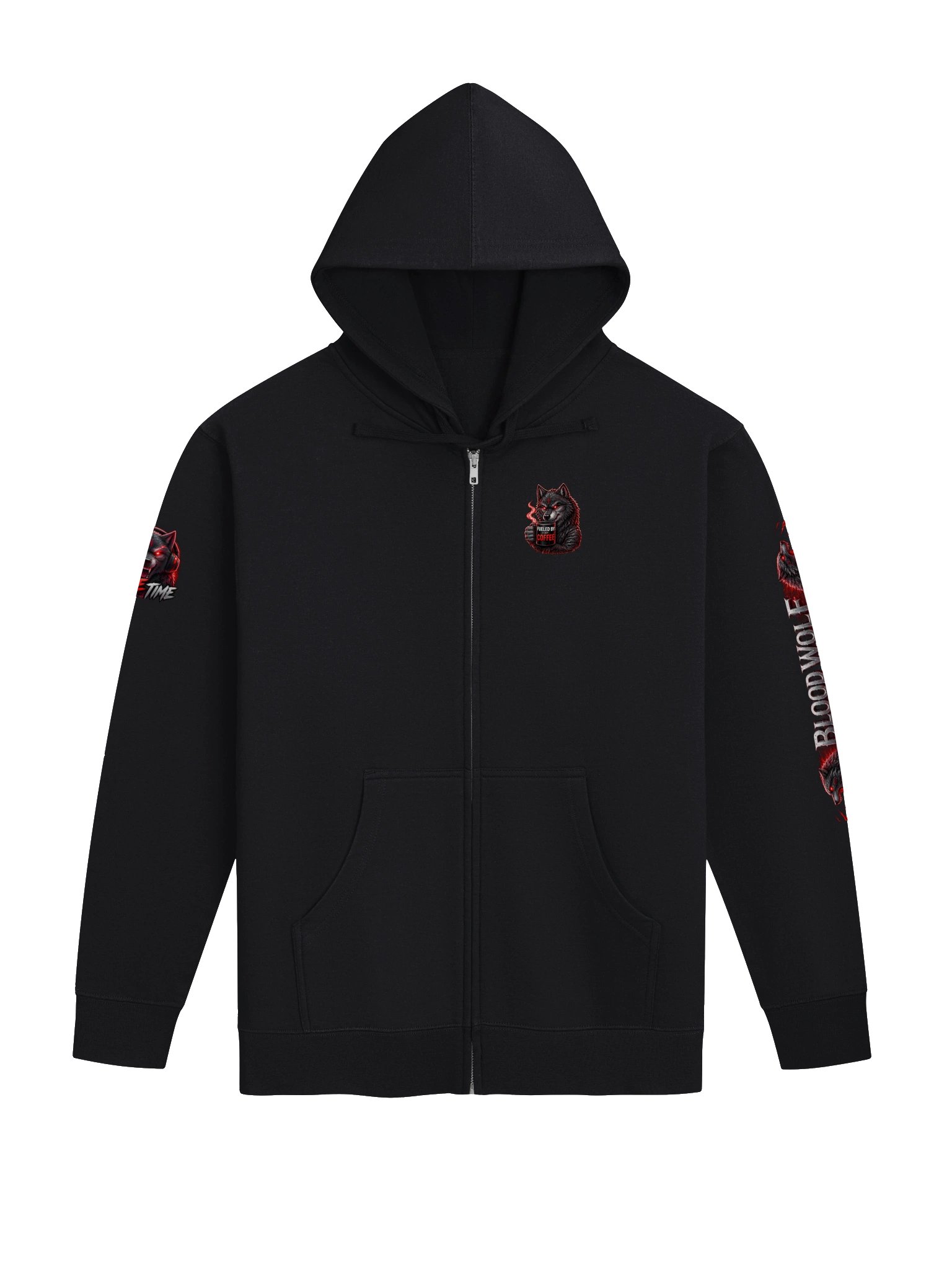 Fueled by Coffee Wolf Zip Hoodie product image (3)