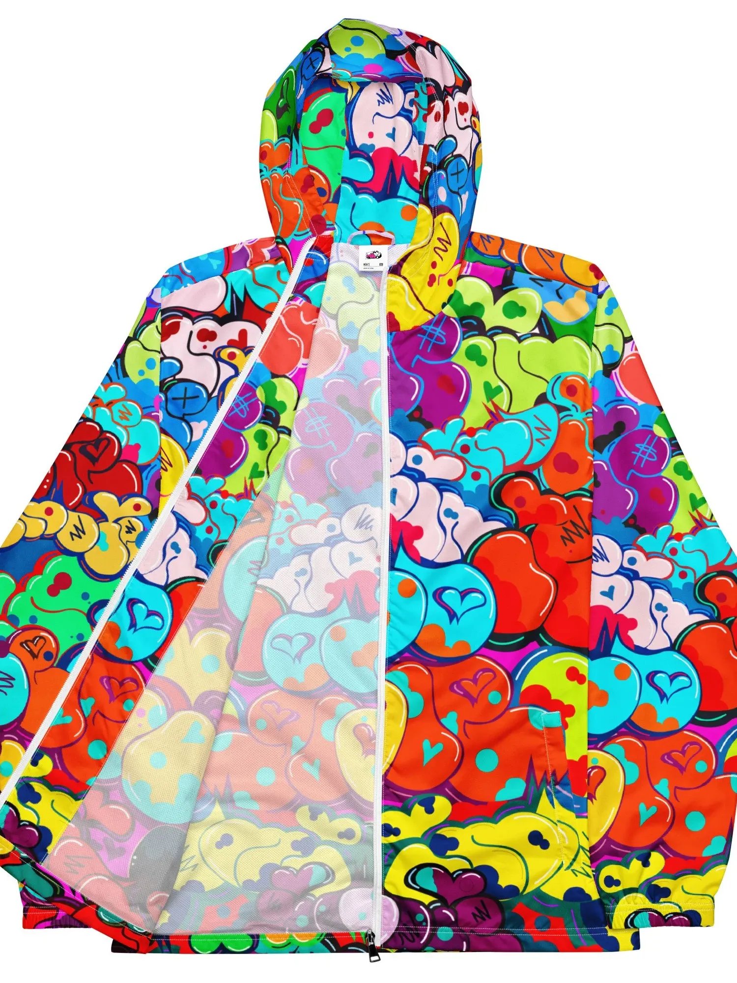 INDIE184 BUBBLE PATTERN ALL-OVER WINDBREAKER (UNISEX) product image (2)