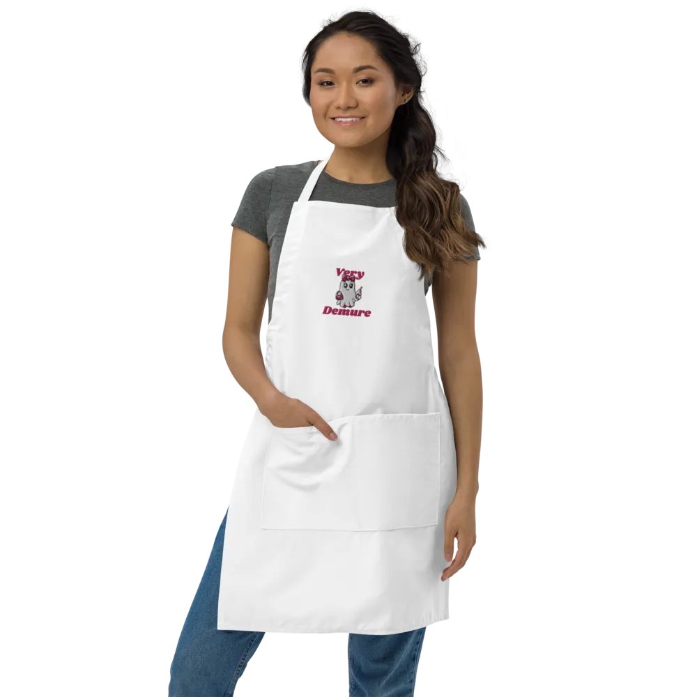 Very Demure Cute Ghost Embroidered Cooking Apron product image (7)