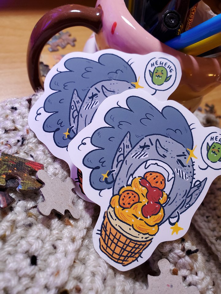 Just a Tiiiiiiiny Bite - DnD Goblin Sticker product image (2)