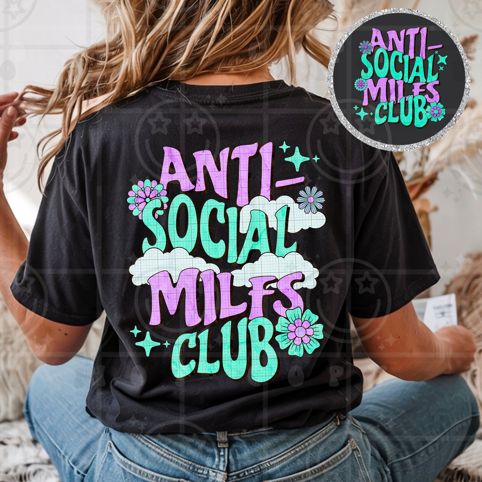 Anti Social MILFs Club DTF Heat Transfer – Ready to Press product image (1)