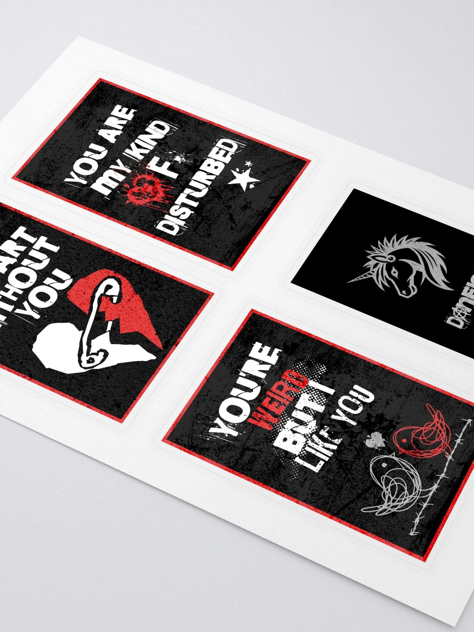 Punk VDay Cards Set 1 Sticker Sheet product image (2)