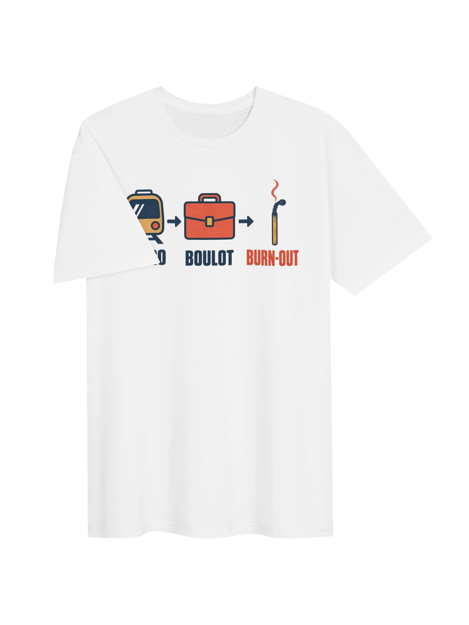 Métro Boulot Burn-Out Commute Icons T-Shirt product image (3)