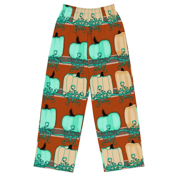 Blue Green pumpkins Wideleg Pants product image (2)