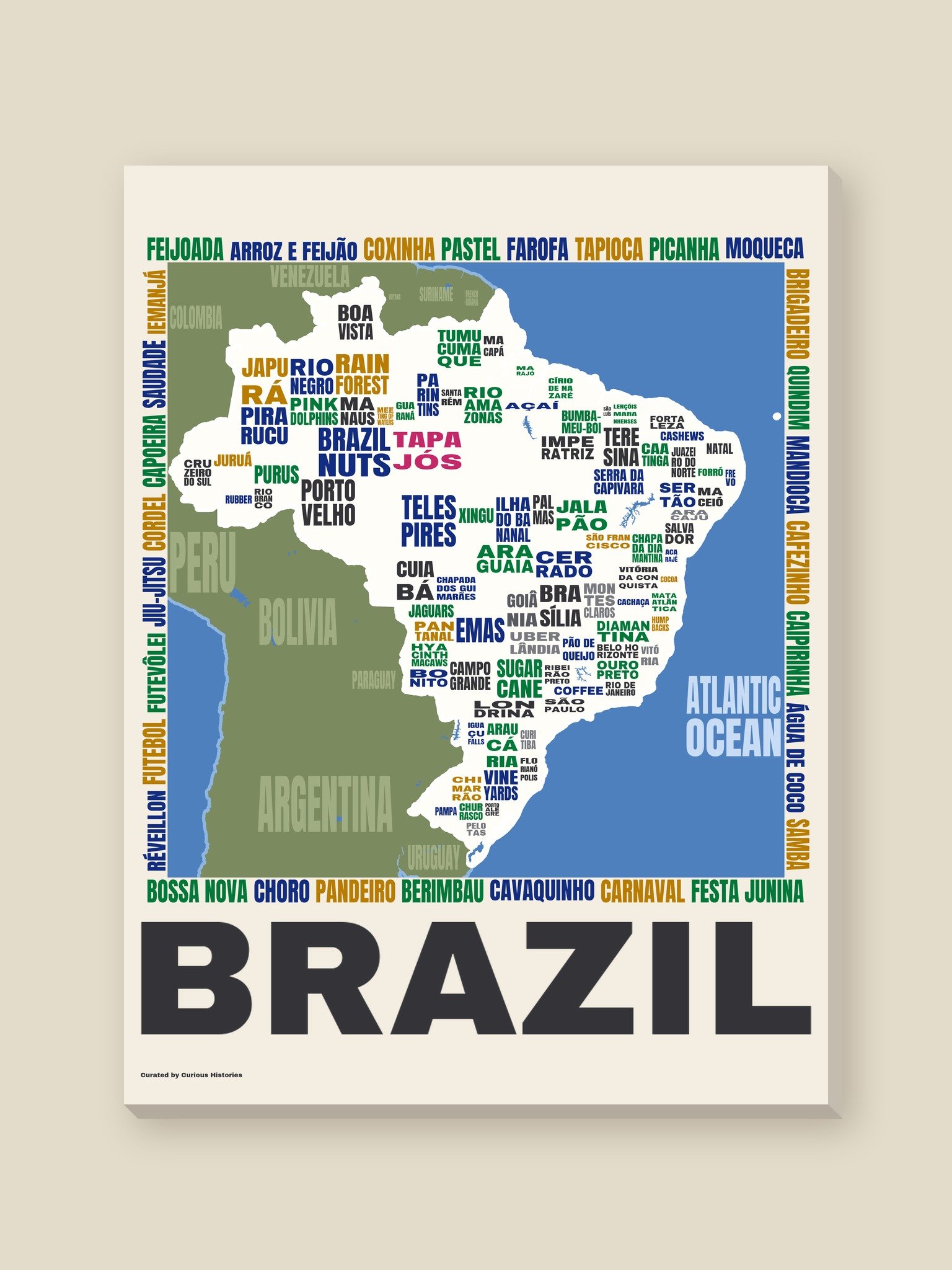Brazil Word Map Canvas product image (1)