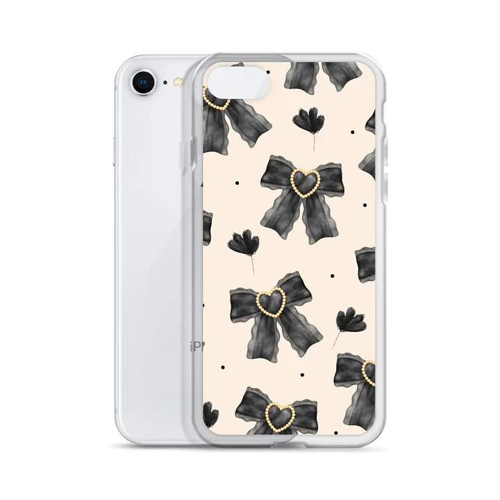 Watercolor Beaded-Heart Bow Clear iPhone Case product image (55)